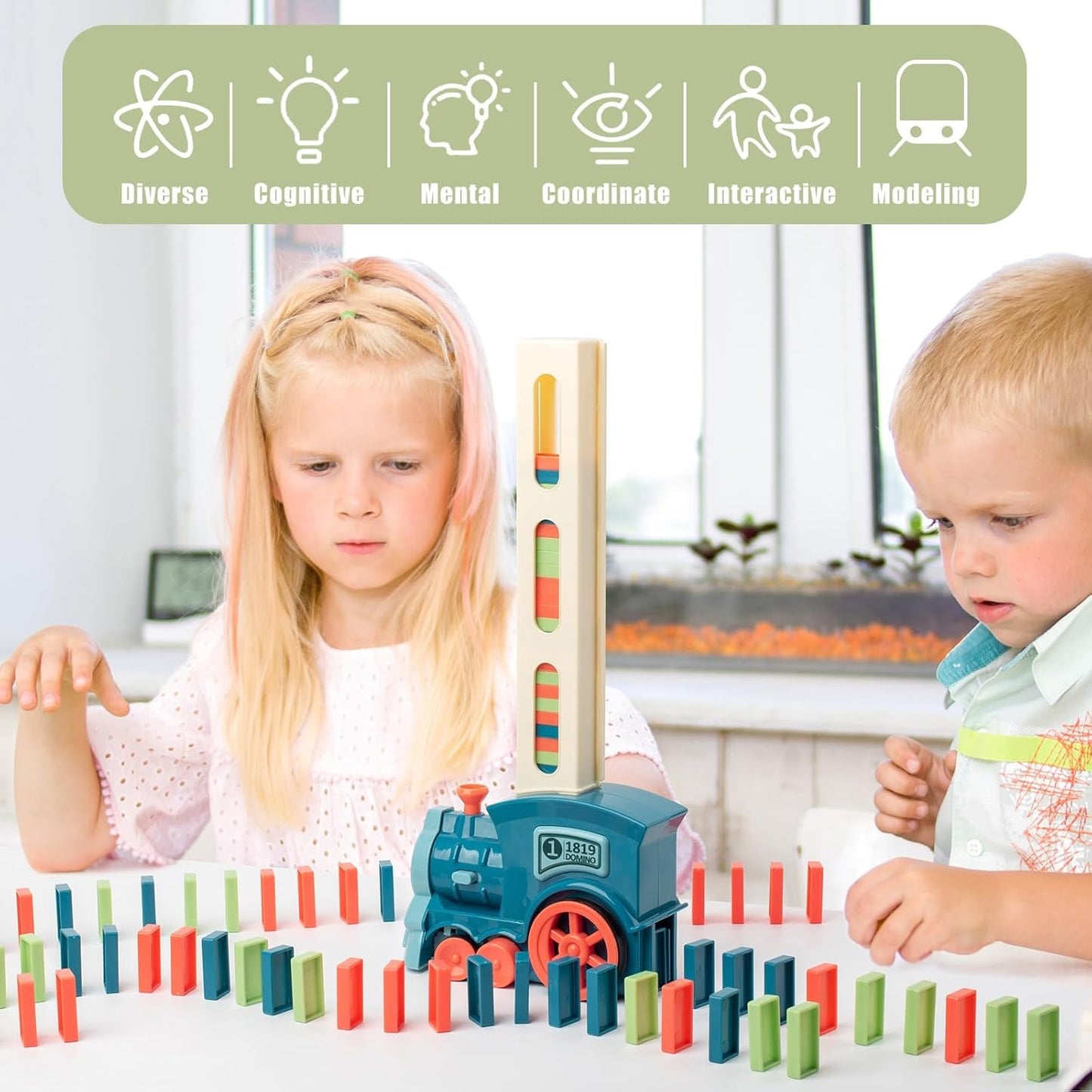 Domino Train Blocks Set (60 Pcs)