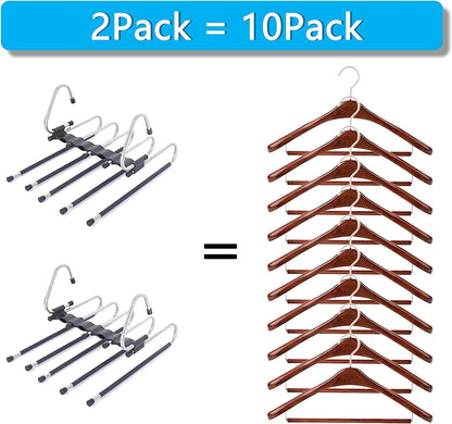 5 Layer Hanger, Space Saving Non-Slip Clothes Organizer for Closet