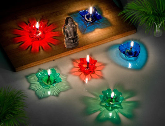 3D Reflection Diyas (Buy 1 set Get 1 Set Free Because Its Diwali)